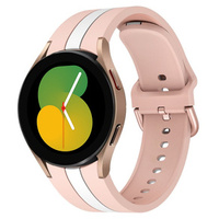 Pasek Silicone Strap Sports do Samsung Galaxy Watch 4/5/6 40/42/43/44/45/46/47mm, Różowy / Biały