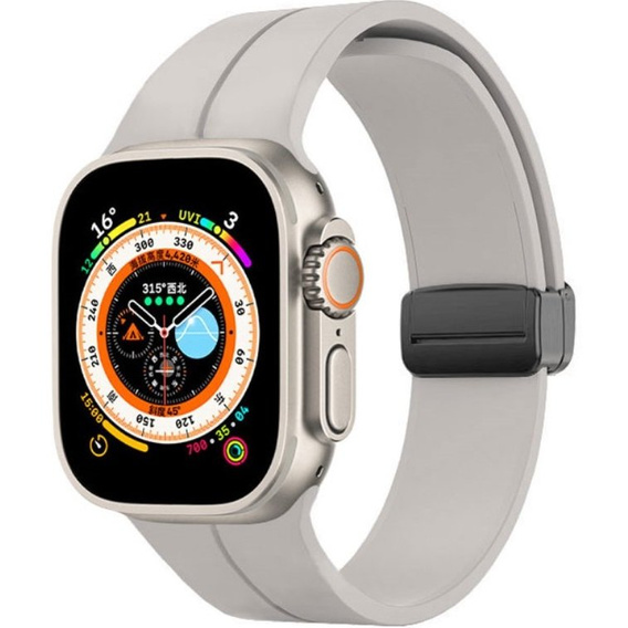 Pasek Silikonowy do Apple Watch 1/2/3/4/5/6/7/8/9/SE/Ultra/Ultra 2 42/44/45/49mm, Beżowy