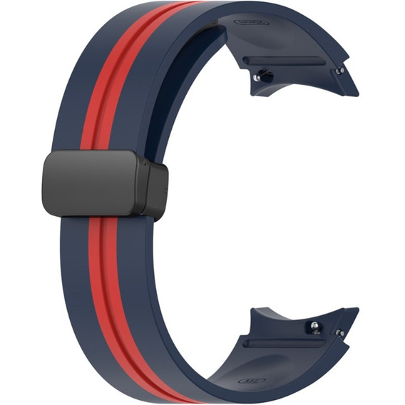 Pasek Silikonowy do Samsung Galaxy Watch 4/5/6/7/FE 40/42/43/44/45/46/47mm, Granatowy / Czerwony