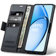 Etui do Oppo A60, ERBORD Glossy Litchi, portfel z klapką, czarne