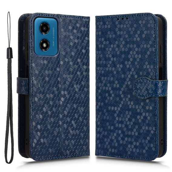 Etui z klapką do Motorola Moto G24 / G24 Power / G04, Wallet Rhombus, niebieskie