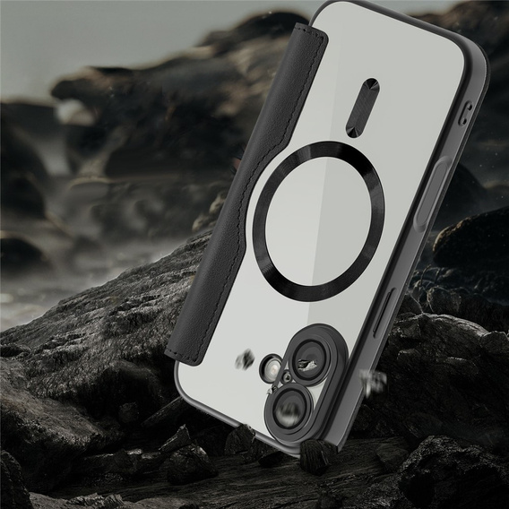Etui z klapką do iPhone 17, RFID Wallet MagSafe z ochroną aparatu, czarne