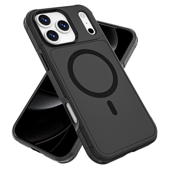 Etui pancerne do iPhone 17 Pro Max, MagForce MagSafe, czarne