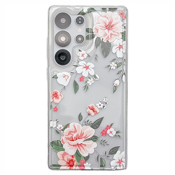 Etui do Samsung Galaxy S25 Ultra z nadrukiem kwiatowym – różowe
