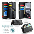 Etui CASEME do Samsung Galaxy S25 FE, RFID Leather Wallet, z paskiem na ramię, czarne
