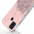 Etui do Samsung Galaxy A21S, Glittery, różowe