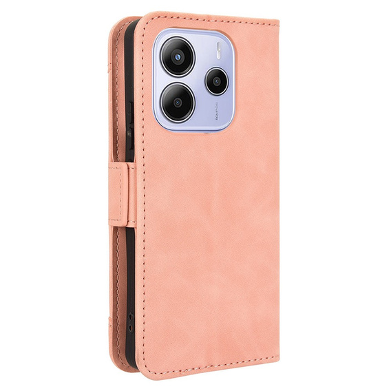 Etui z klapką do Xiaomi Redmi Note 14 4G, Card Slot, różowe