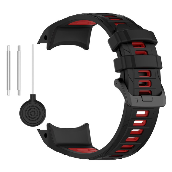 Pasek silikonowy do Garmin Instinct 3 Solar / Instinct 3 AMOLED 45mm – sportowy, czarno-czerwony