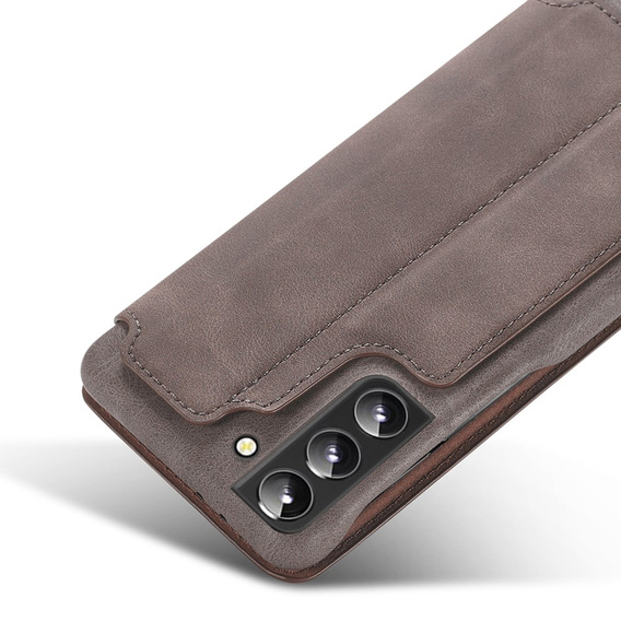 Etui z klapką do Samsung Galaxy S22+ Plus 5G, LC.IMEEKE, kawowe