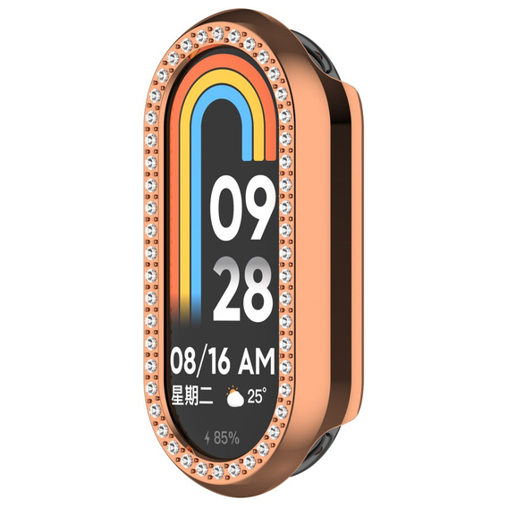Etui z Diamentami do Xiaomi Smart Mi Band 9, Różowe rose gold