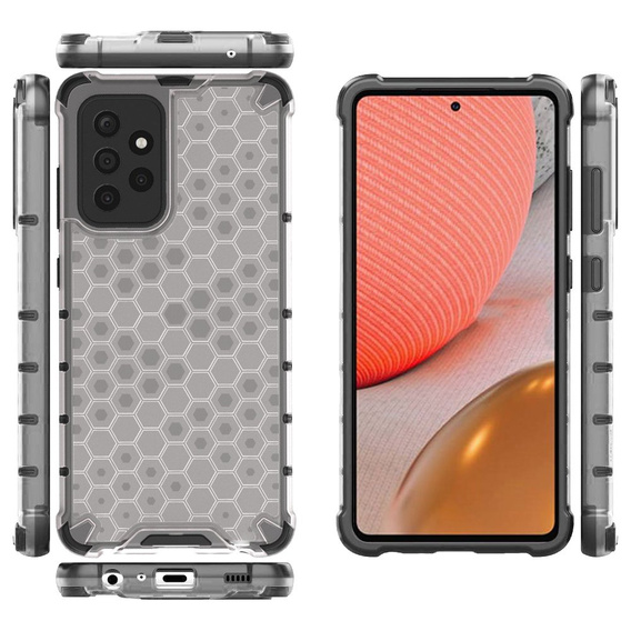 Etui Pancerne Honeycomb do Samsung Galaxy A72 4G/5G, Szare