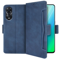 Etui z klapką do Oppo A98 5G, Card Slot, niebieskie