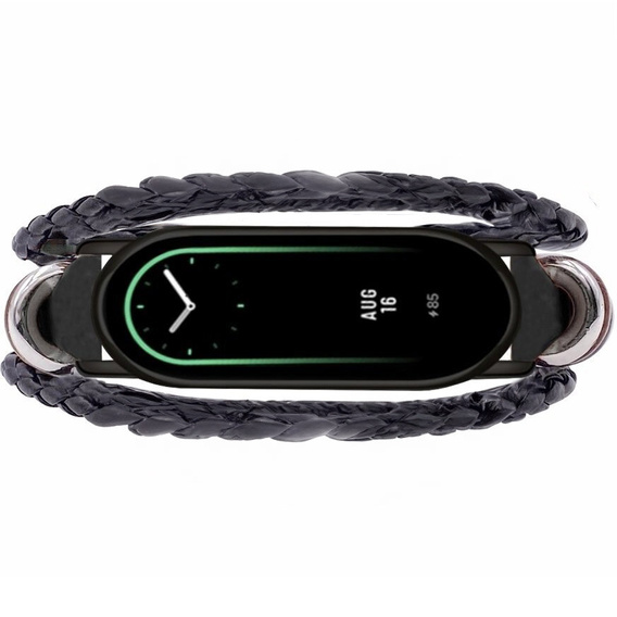 Pasek Skórzany do Xiaomi Smart Band 10 / 9 / 8, Czarny