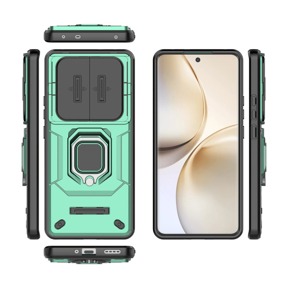 Etui pancerne do Realme 14 Pro 5G, CamShield Slide, zielone