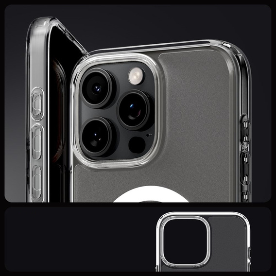 Etui z MagSafe Spigen do iPhone 16 Pro Max, Ultra Hybrid, FROST CLEAR + Szkło Hartowane 9H