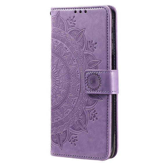 Zestaw Etui z klapką do Xiaomi Redmi Note 11/11S, Mandala, Fioletowe + szkło