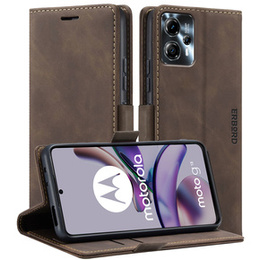 Etui do Motorola Moto G13/ G23 4G, ERBORD Vintage portfel z klapką, kawowe