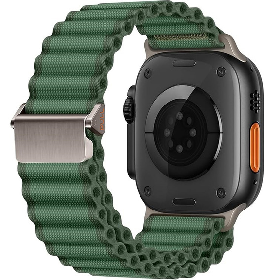 Pasek Nylonowy do Apple Watch 1/2/3/4/5/6/7/8/9/10/11/SE Ultra 1/2/3 42/44/45/46/49mm, Zielony