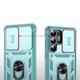 Etui do Samsung Galaxy S25 Ultra, KickStand Camera Lens, niebieskie