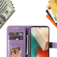 Etui z klapką do Xiaomi Redmi Note 13 5G, Mandala, fioletowe