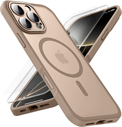 Etui do iPhone 16 Pro, do MagSafe, ERBORD Matt Case, desert titanium + Szkło na ekran