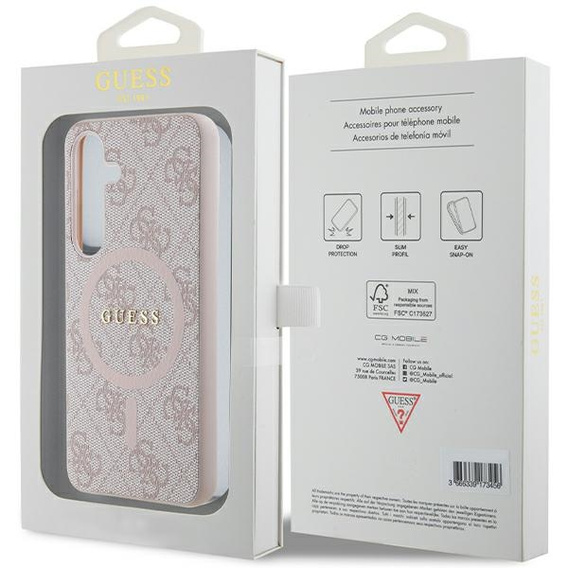 Etui GUESS do Samsung Galaxy S24, 4G Ring Classic Logo, różowe