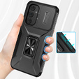 Etui do Samsung Galaxy A54 5G, pancerne Slide Ring, czarne