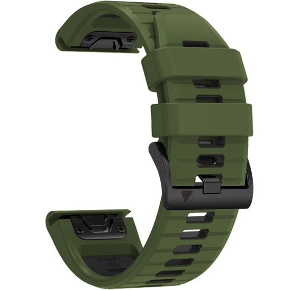 Pasek Silikonowy do Garmin Fenix 5X/6X/7X, Zielony / Czarny