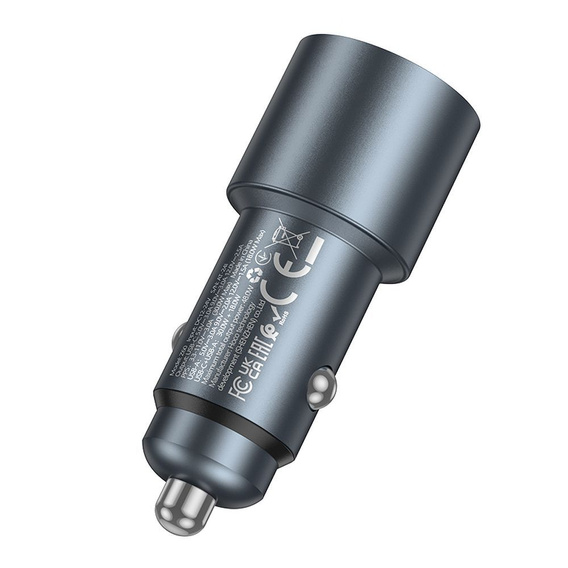 Ładowarka samochodowa Hoco Z60 USB A + USB C QC3.0 PD 48W - czarna