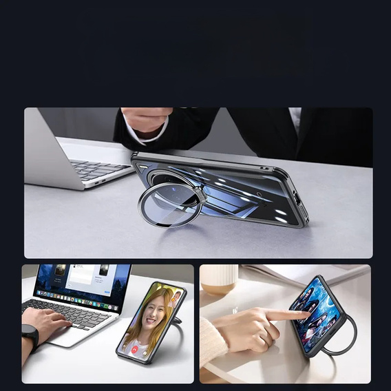 Etui do Vivo X200 Pro 5G, Clear Kickstand Case, przezroczyste