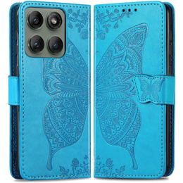 Etui z klapką do Motorola Edge 60 Pro, Butterfly - niebieskie
