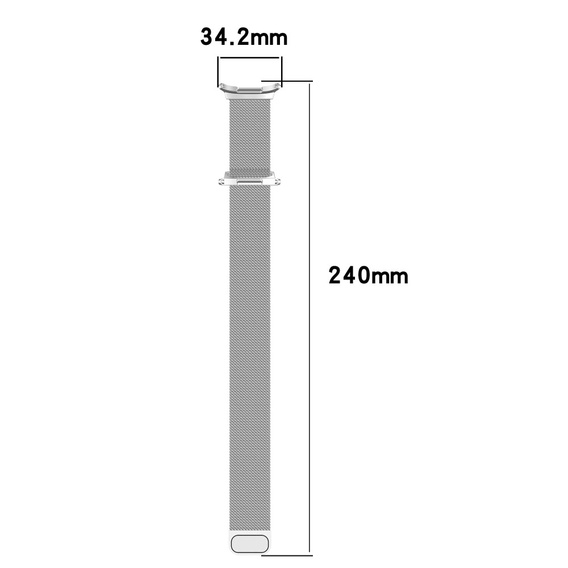 Pasek Bransoleta Milanese do Samsung Galaxy Watch Ultra 47mm (2025 / 2024), Srebrna