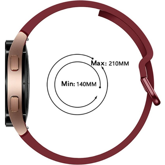 Pasek Silikonowy do Samsung Galaxy Watch 4/5/6/7 40/42/43/44/45/46/47mm, Bordowy
