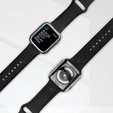 2w1 Etui + Szkło Hartowane do Apple Watch 4/5/6/SE 44mm, Czarne / Srebrne