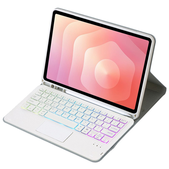Etui z podświetlaną klawiaturą Bluetooth i touchpadem do Samsung Galaxy Tab S11 – niebieskie