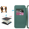 Etui z klapką do Samsung Galaxy A56 5G, RFID Wallet MagSafe z ochroną aparatu, zielone