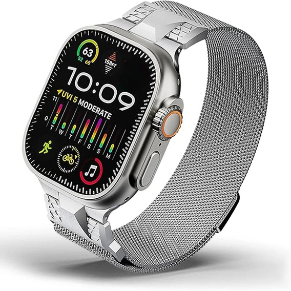 Bransoleta do Apple Watch 1/2/3/4/5/6/7/8/9/SE/ULTRA/ULTRA 2 42/44/45/49 MM, Srebrna