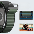 Pasek Spigen WBF1 Band do Apple Watch 1/2/3/4/5/6/7/8/9/10/11/SE/Ultra 1/2/3 42/44/45/46/49mm – Czarny / Zielony