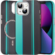 Etui do iPhone 13, Carbon Fiber MagSafe, czarne / niebieskie