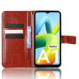 Etui z klapką do Xiaomi Redmi A1 4G / A2 4G, Crazy Horse Wallet, brązowe