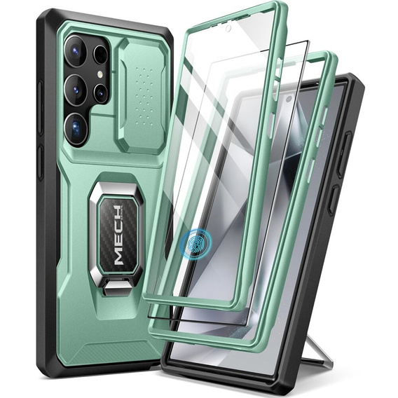 Etui do Samsung Galaxy S24 Ultra, Tongate MECH Series z podstawką, jasnozielone