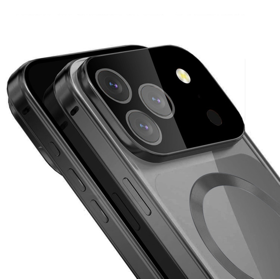 Etui do iPhone 17 Pro Max, Magnetic Dual Glass, do MagSafe, czarne