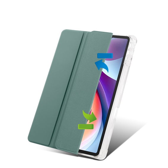 Etui do Lenovo Tab M11, Smartcase Hybrid, z miejscem na rysik, ciemnozielone