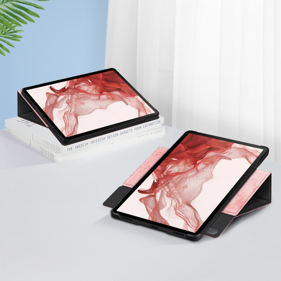 Etui do Samsung Galaxy Tab S9+ z miejscem na rysik, Obrotowe 360°, Różowe