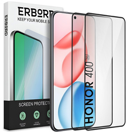 2x Szkło Hartowane do Honor 400 5G, ERBORD 3D pełne, szybka na cały ekran