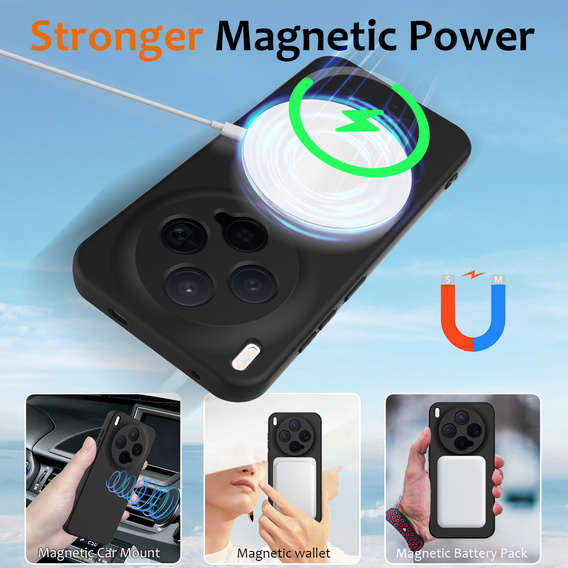 Etui do Vivo X300, Silicone Lite, do MagSafe, czarne