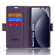 Etui do Xiaomi Redmi Note 15 Pro 5G, ERBORD Glossy Litchi, portfel z klapką, fioletowe