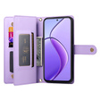 Etui z klapką do Realme 14 Pro+ 5G, Wallet Zipper Pocket, fioletowe
