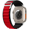 Pasek Nylonowy do Apple Watch 1/2/3/4/5/6/7/8/9/10/11/SE Ultra 1/2/3 42/44/45/46/49mm, Czarny / Czerwony