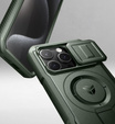 Etui Dexnor do iPhone 15 Pro – magnetyczne, z przesuwaną osłoną aparatu - zielone